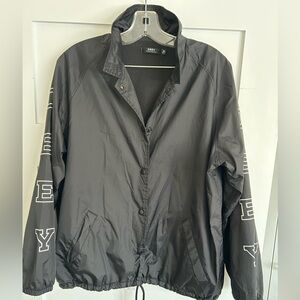 Obey Worldwide snap-front nylon coach jacket. Black and white. Mens size XL.